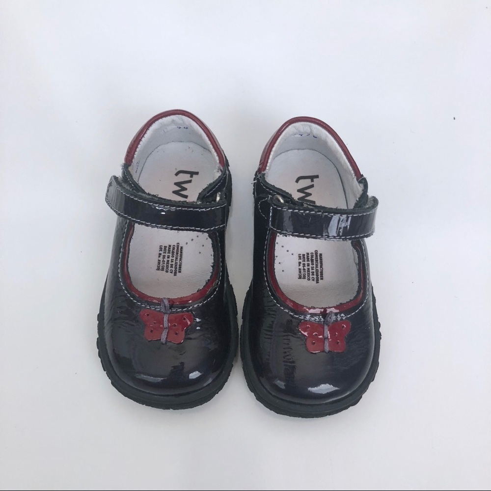 Girls Twig Purple Patent Red Maryjane Shoe 5